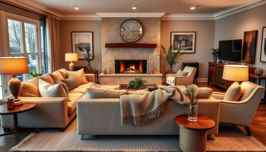 comfortable seating in a cozy living room