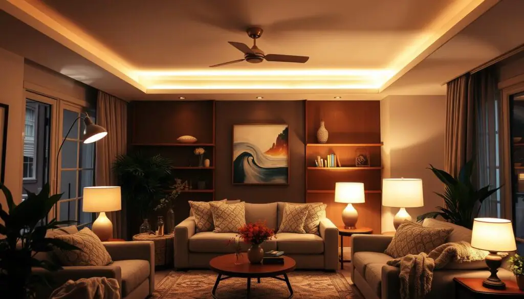 layered lighting to enhance ambiance