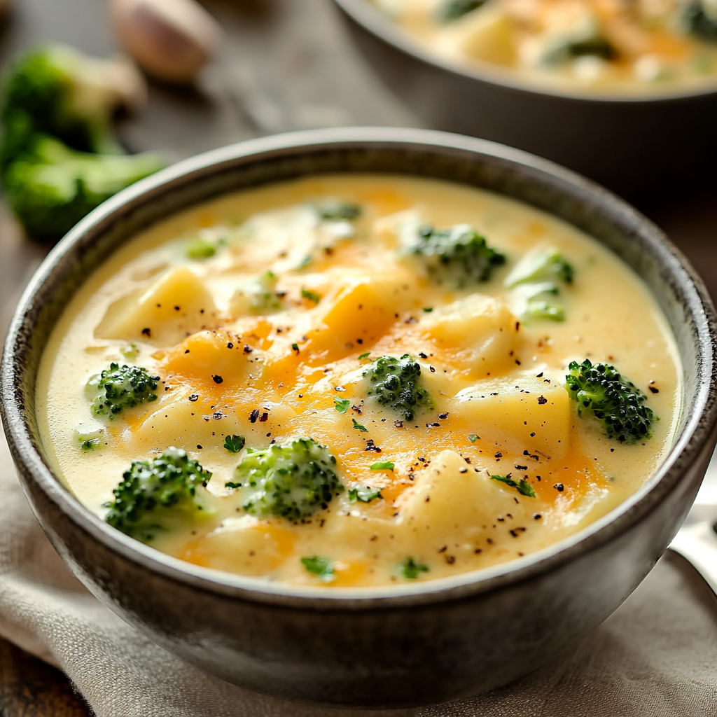 Cheesy-Crockpot-Potato-Broccoli-Soup Recipe preparation