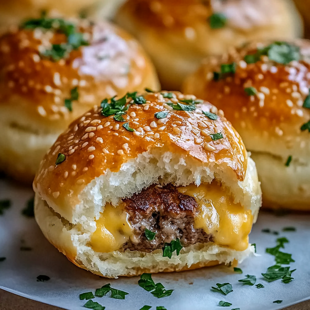 Garlic Parmesan Cheeseburger Bombs Recipe preparation