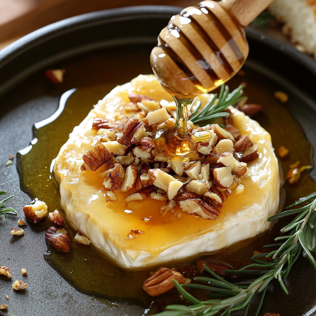 Baked Brie with Honey and Nuts Recipe preparation