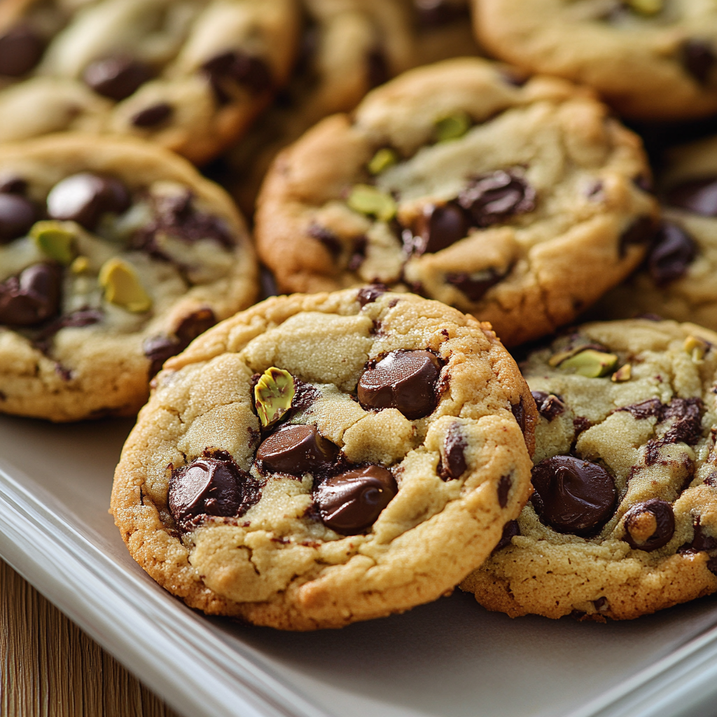Pistachio Cream Chocolate Chip Cookies Recipe preparation