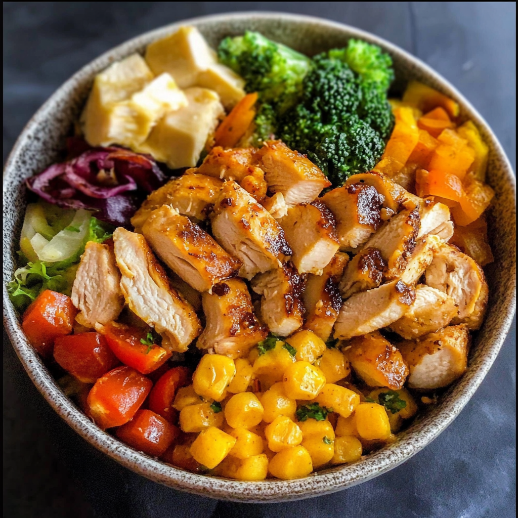Chicken & Veggie Power Bowl Ingredients Serving and storing