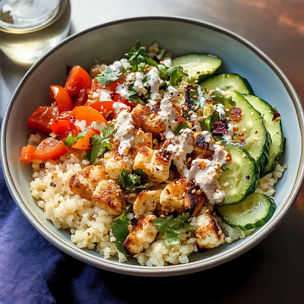 Cauliflower Rice Bowl Serving and storing
