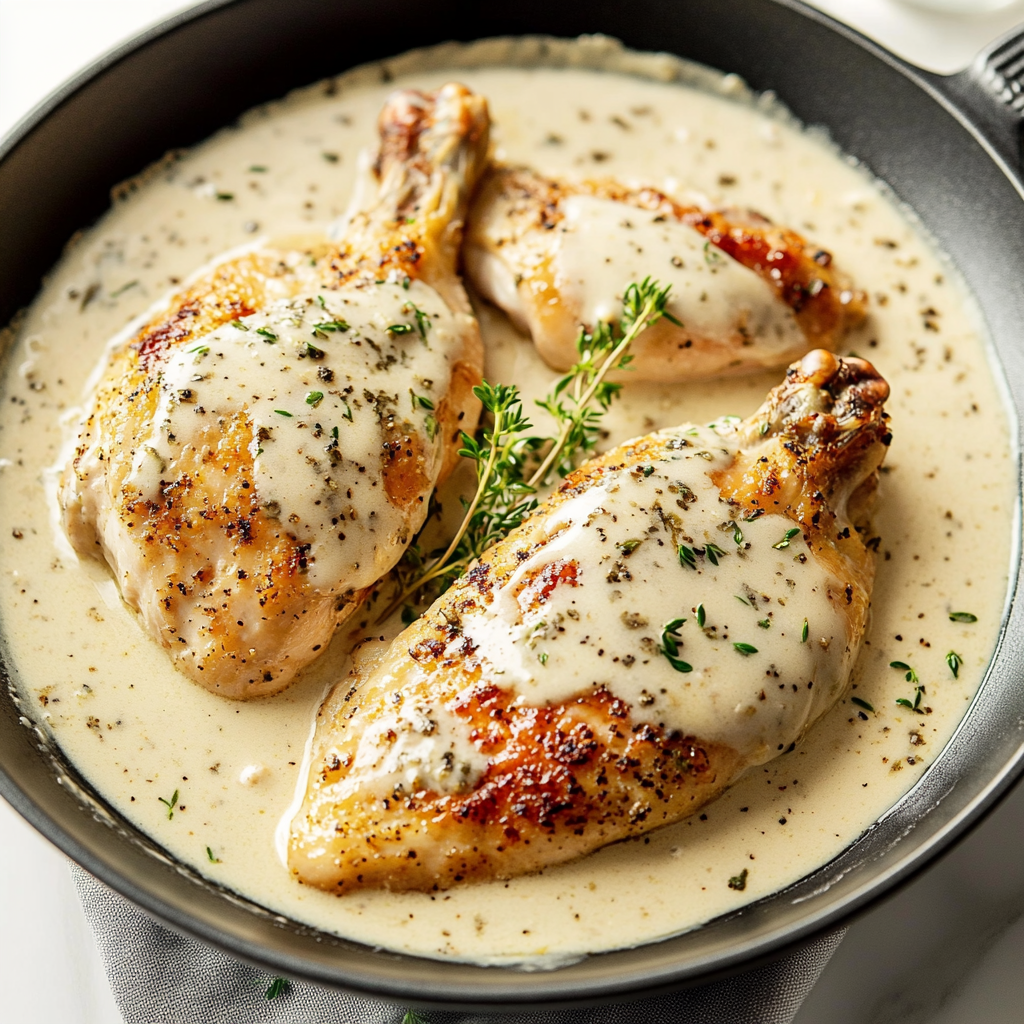 Creamy White Sauce Roasted Chicken Serving and storing