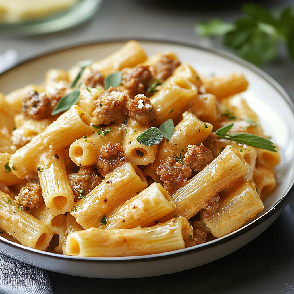 Creamy Sausage Rigatoni Dish