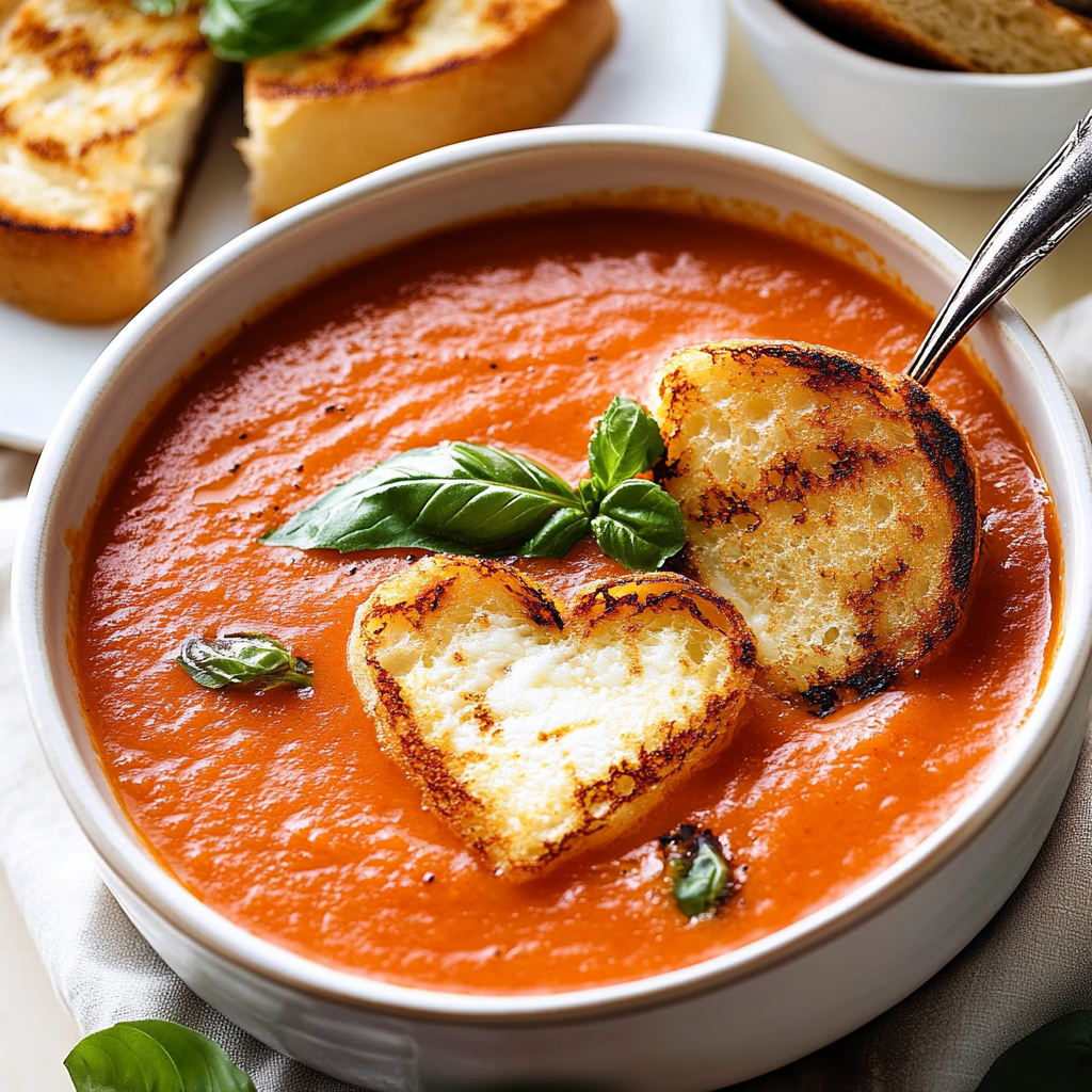 Creamy Tomato Basil Soup Grilled Cheese