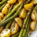 Roasted Asparagus & Garlic Butter Potatoes