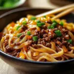 Mongolian Ground Beef Noodles