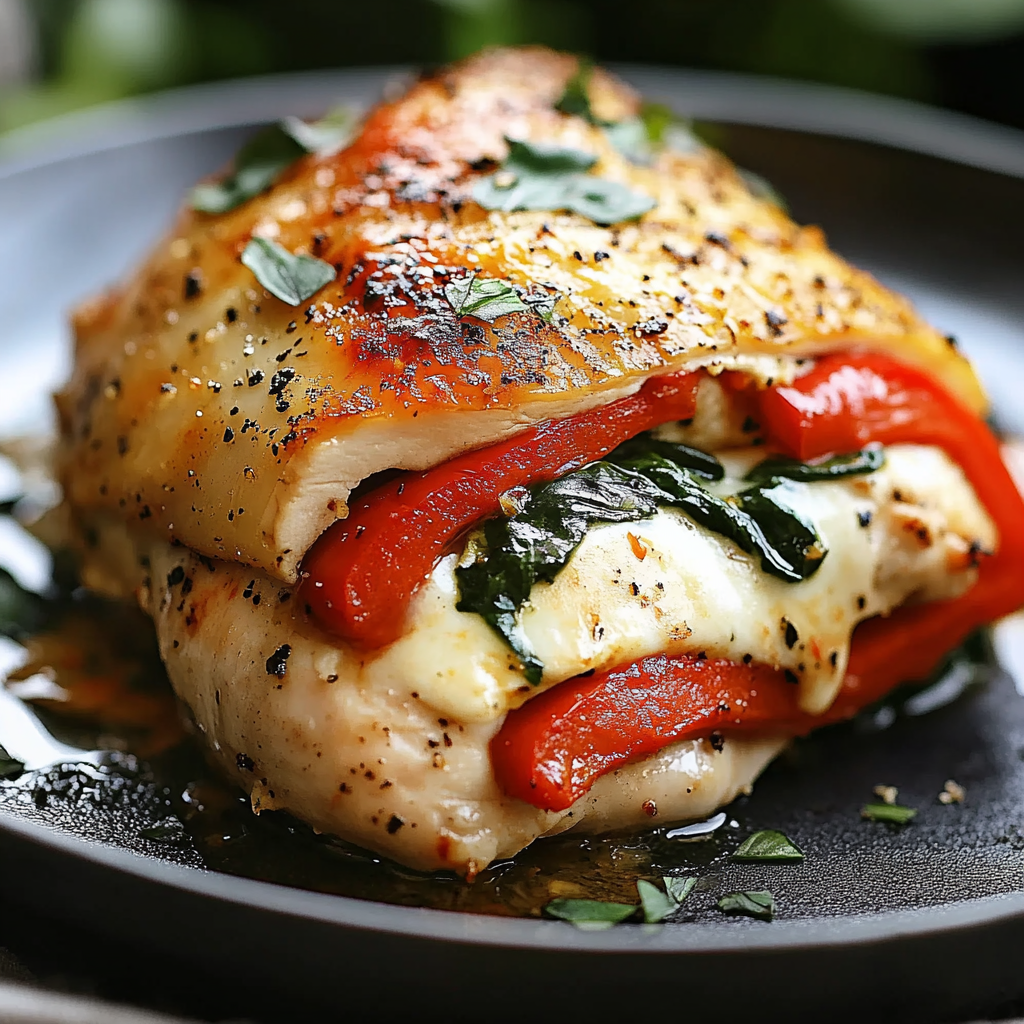 Stuffed Chicken Breast with Roasted Peppers