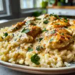 Creamy Smothered Chicken and Rice Dish