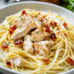 Chicken Carbonara Dish on a Plate