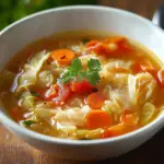 Healthy Cabbage Soup in a bowl