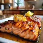 Pineapple Glazed Salmon on a Plate