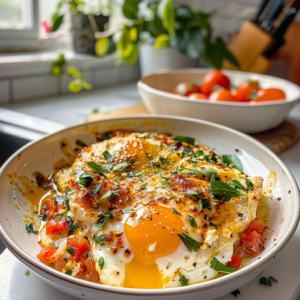 Mediterranean Baked Feta Eggs Dish