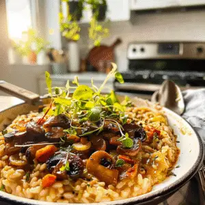 Mushroom Risotto Dish