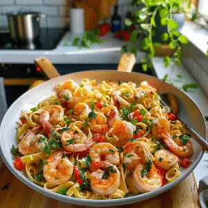Shrimp Scampi Pasta Dish