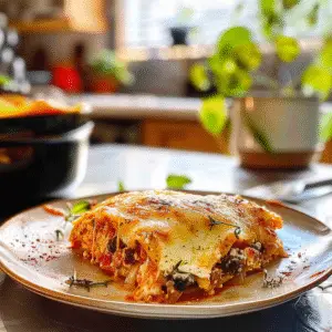 Veggie Lasagna in a Baking Dish