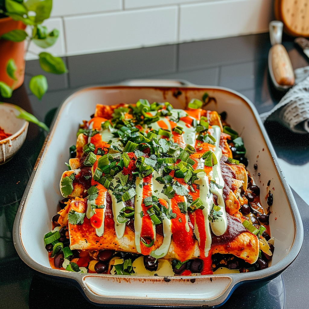 Sweet Potato Black Bean Enchiladas