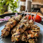 Greek Chicken Souvlaki Dish
