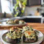 Artichoke Spinach Stuffed Mushrooms