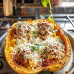 Spaghetti Squash with Turkey Meatballs
