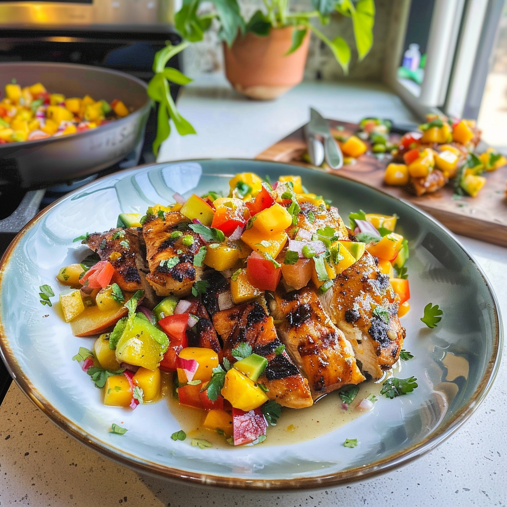 Memorial Day Mango Salsa Chicken Dish