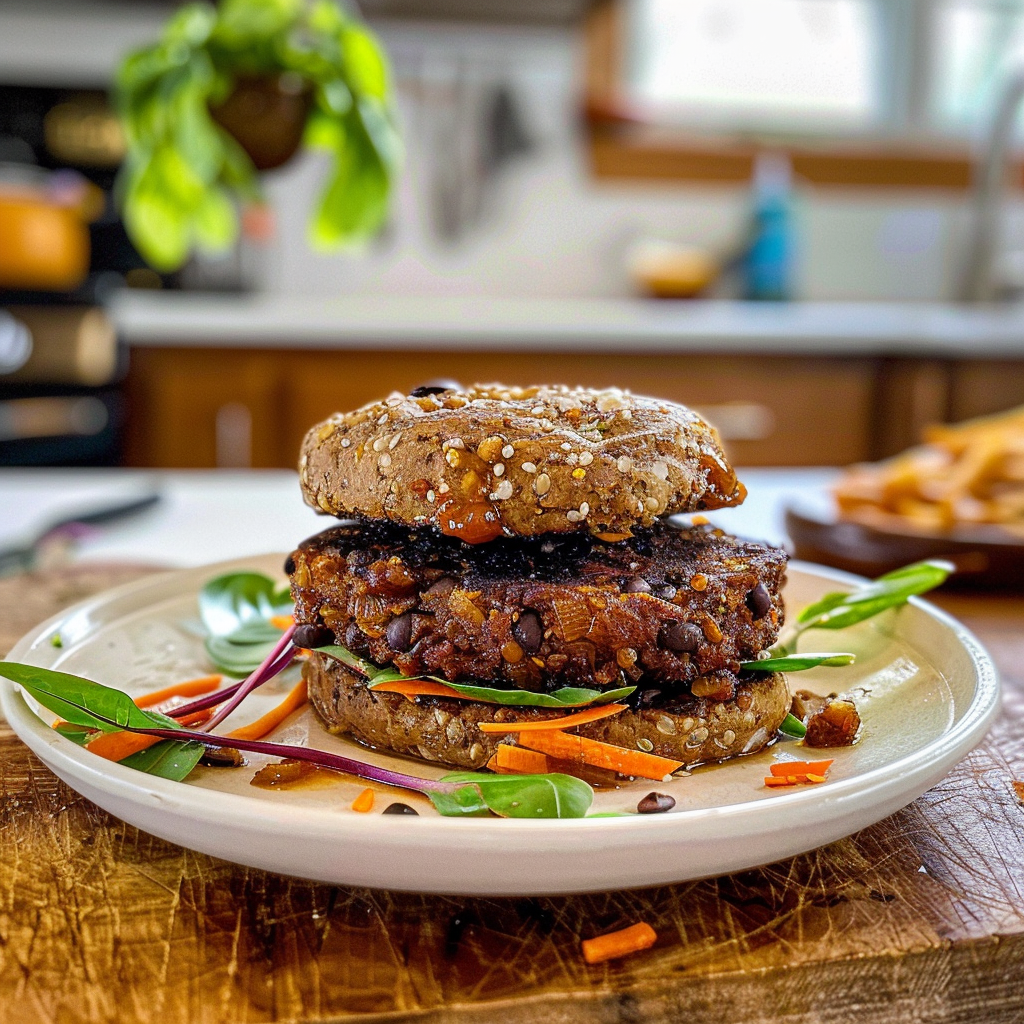Black Bean Burgers on a Grill