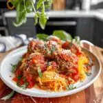 Spaghetti Squash with Turkey Meatballs