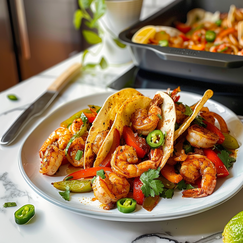 Sheet Pan Shrimp Fajitas