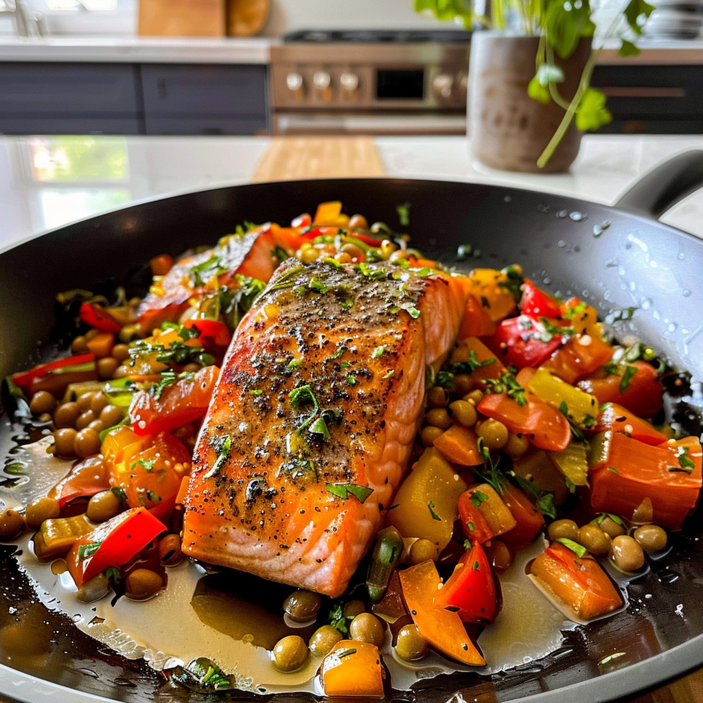 Mediterranean Salmon on a Plate