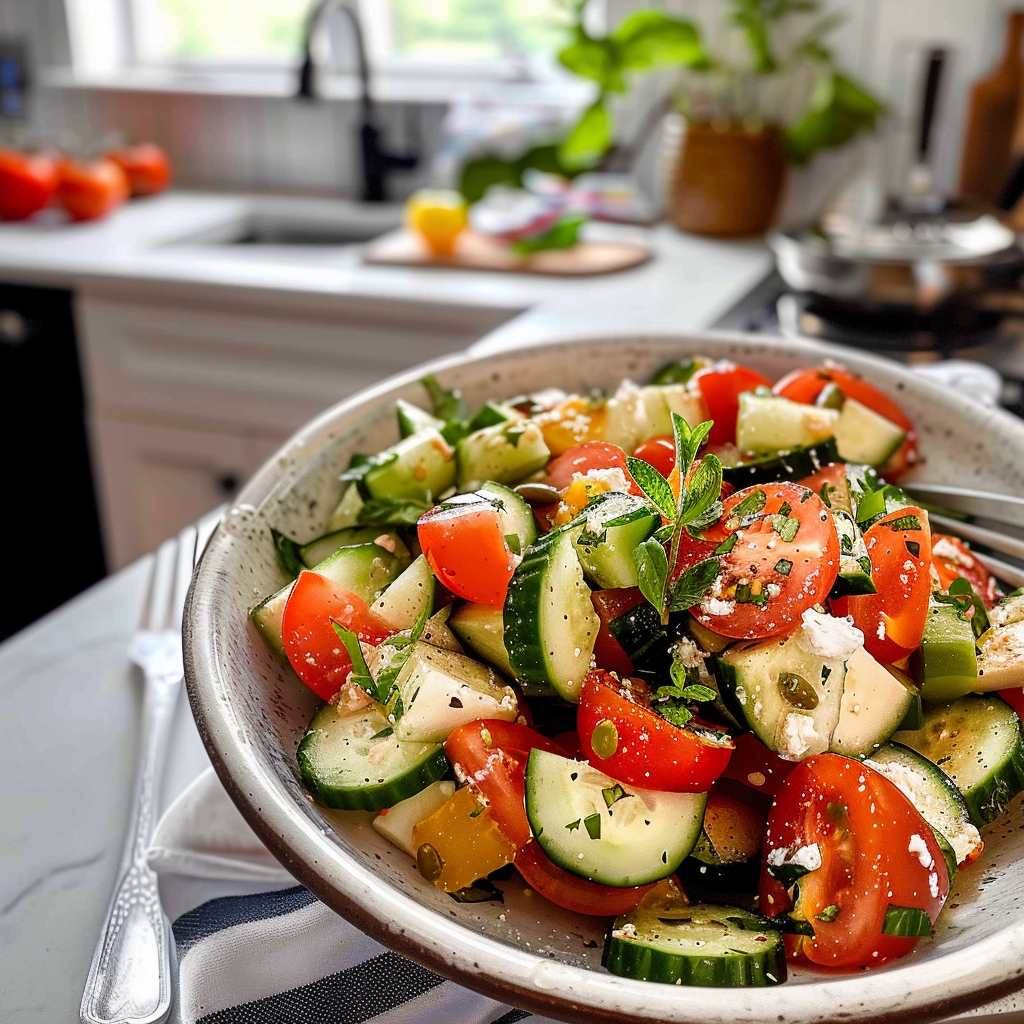 Cucumber Tomato Salad for Memorial Day