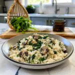 Creamy Mushroom and Spinach Risotto Dish