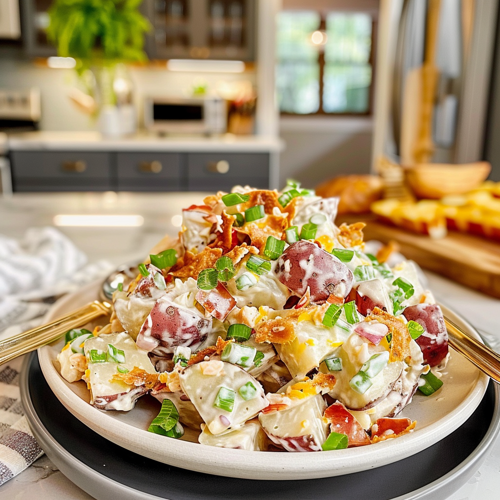 Loaded Potato Salad Close-Up