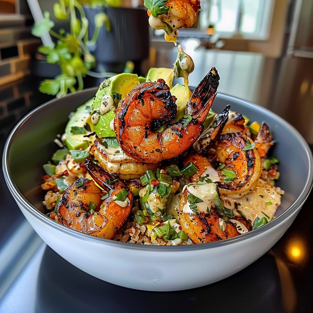 Grilled Shrimp Bowl with Avocado