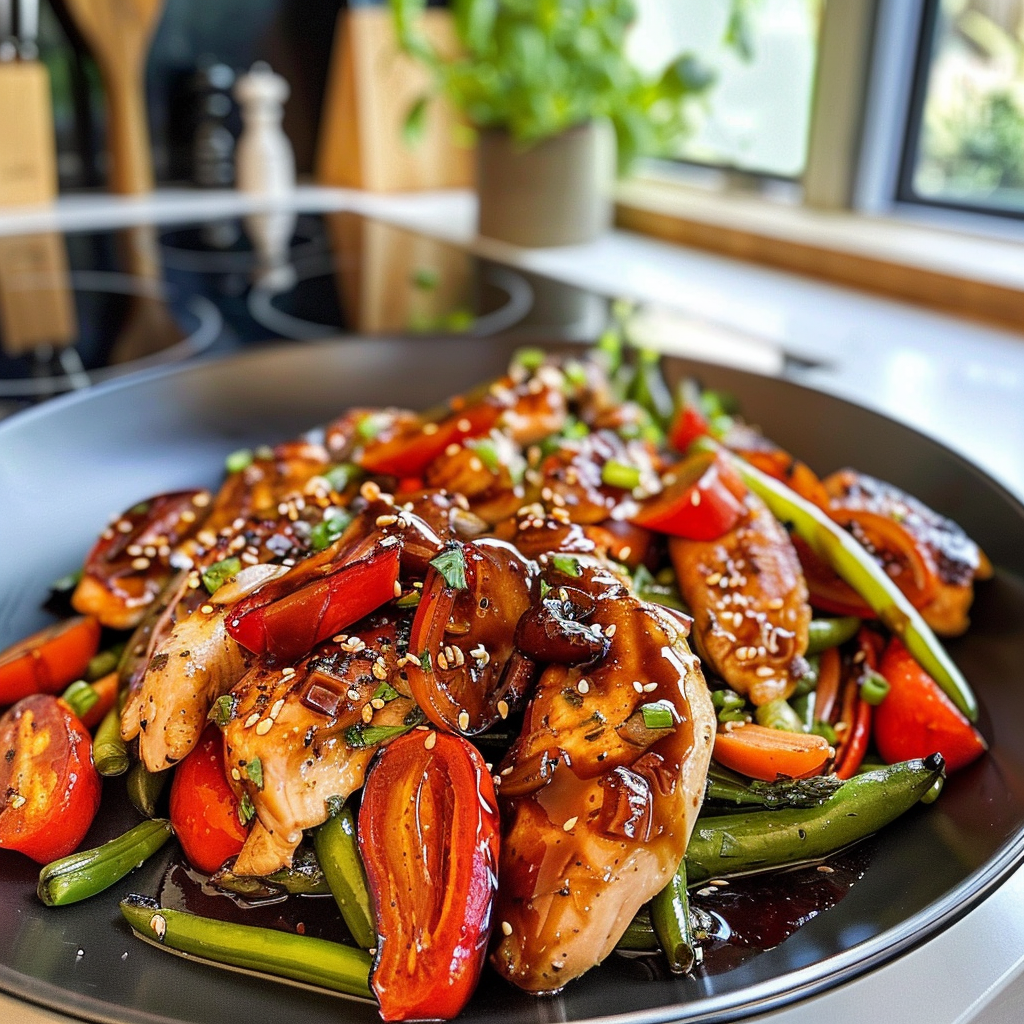 Balsamic Chicken with Colorful Vegetables