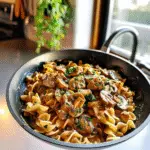 Mushroom Stroganoff Dish