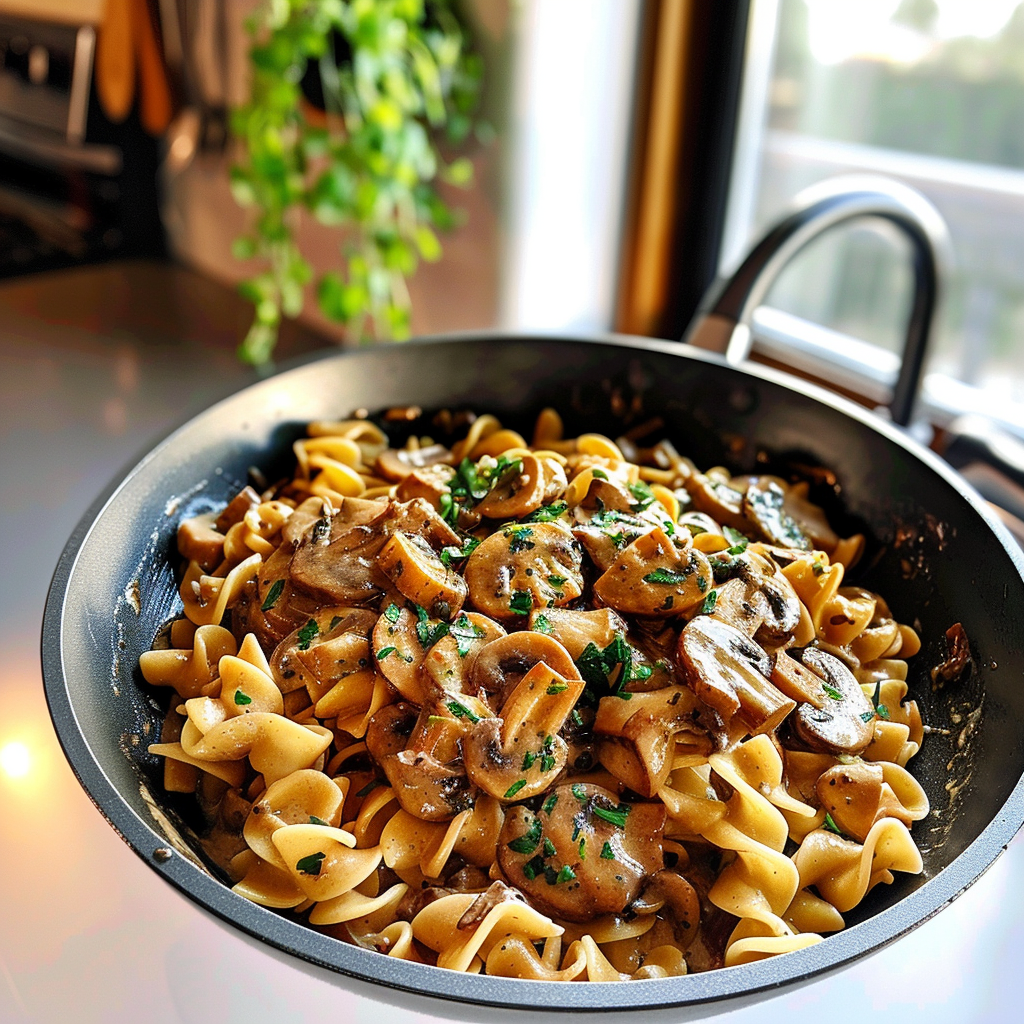Mushroom Stroganoff Dish