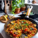 Colorful Vegetable Paella Dish
