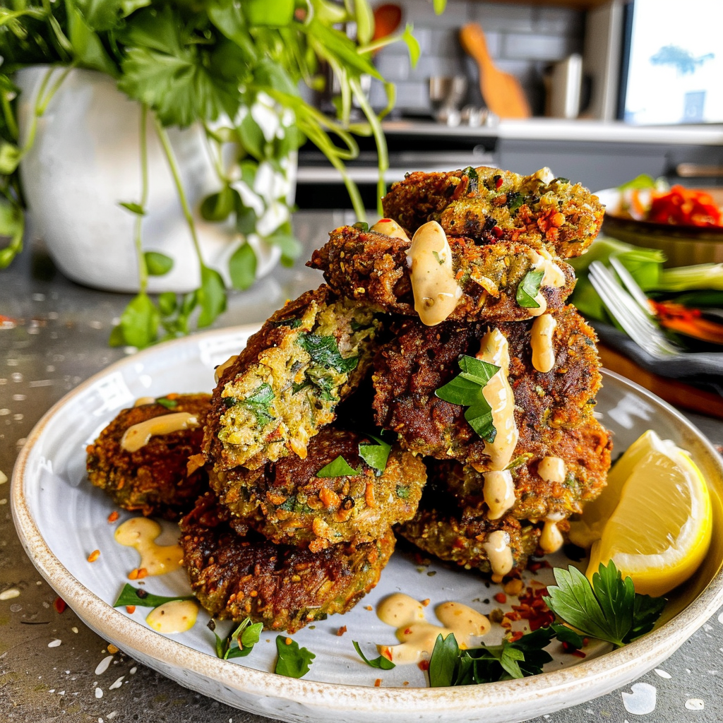 Baked Falafel on a Plate